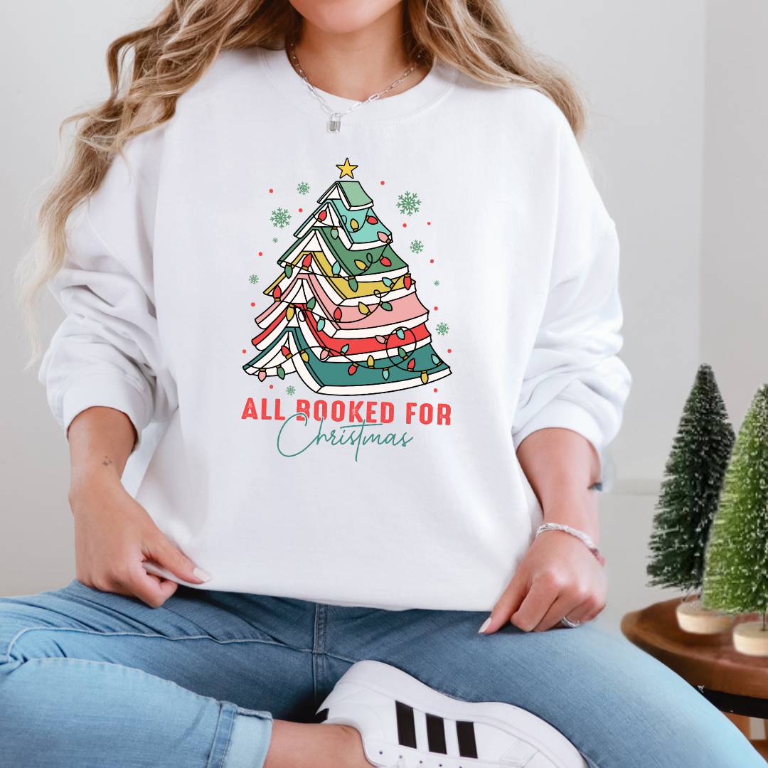 White Bookish Christmas Sweatshirt