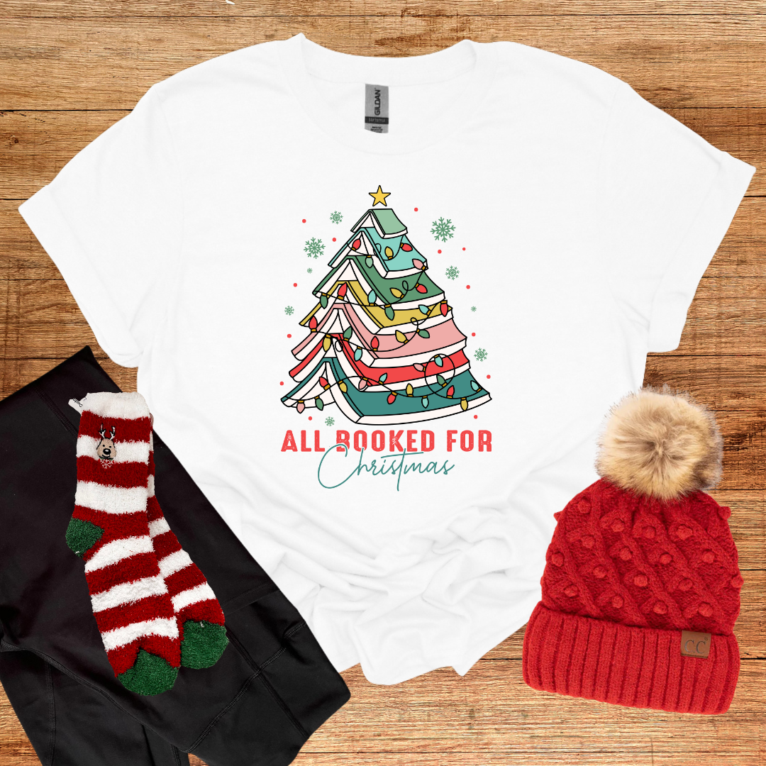 All Booked for Christmas Tee